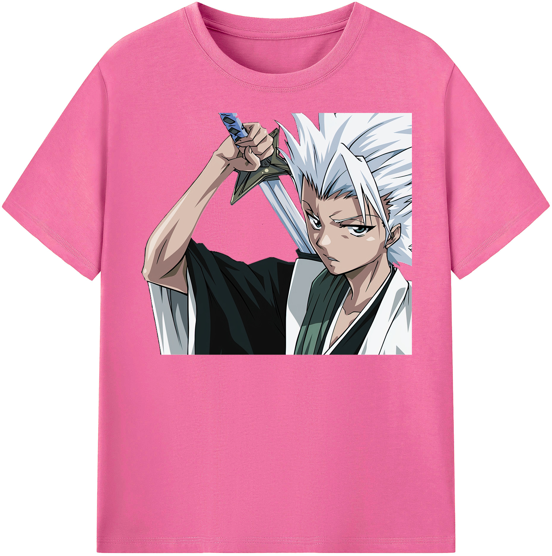 （画像用） ブリーチ 日番谷冬獅郎（ひつがや とうしろう） BLEACH Hitsugaya Toushirou レディースカジュアルプリントTシャツ（綿100％）